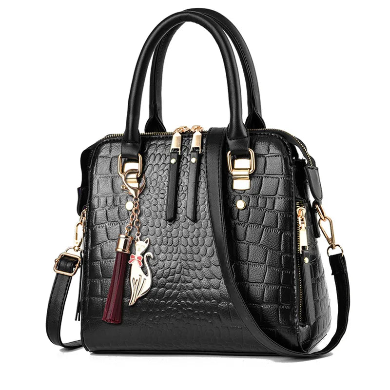 Bolsa De Couro Design Crocodilo - Philie Gold