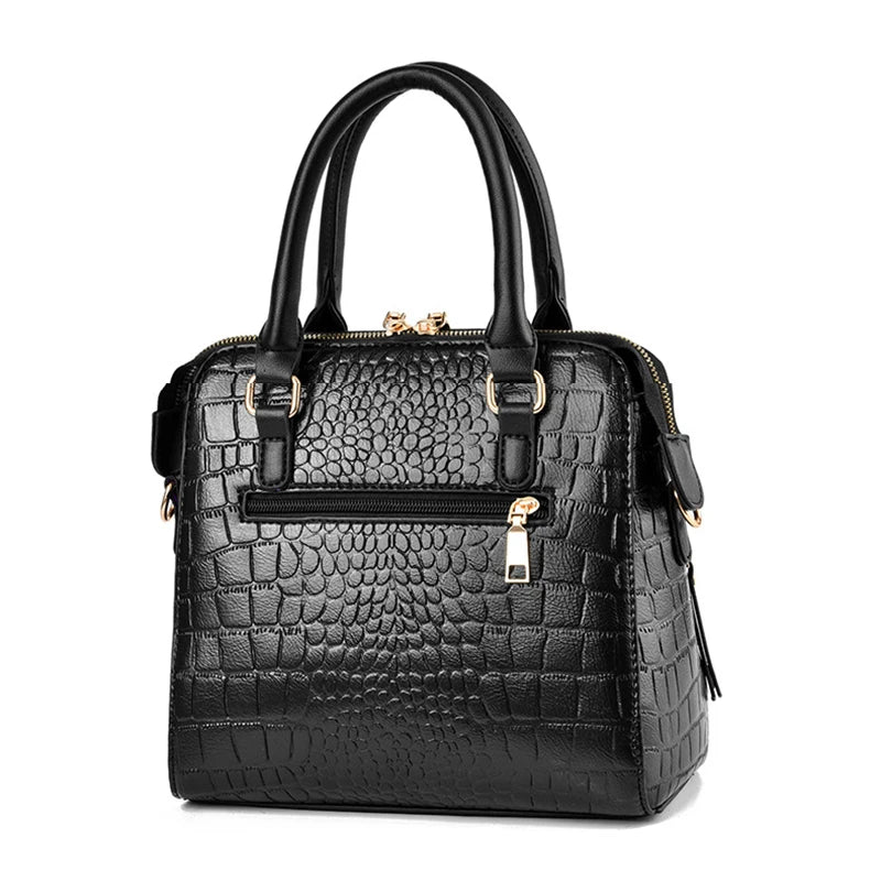 Bolsa De Couro Design Crocodilo - Philie Gold