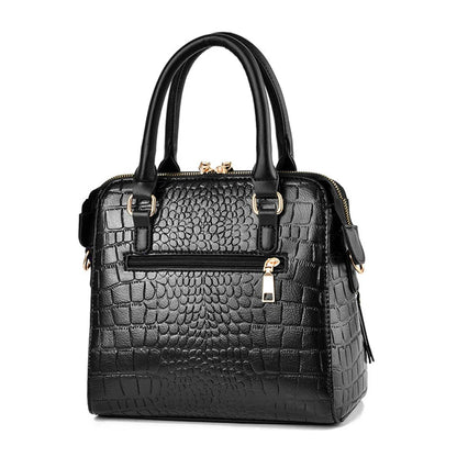 Bolsa De Couro Design Crocodilo - Philie Gold