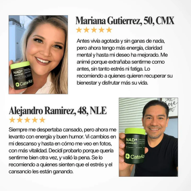 NUEVO NAD+ ADVANCED - Suplemento Antienvejecimiento, Energía y Enfoque (60 Cápsulas)