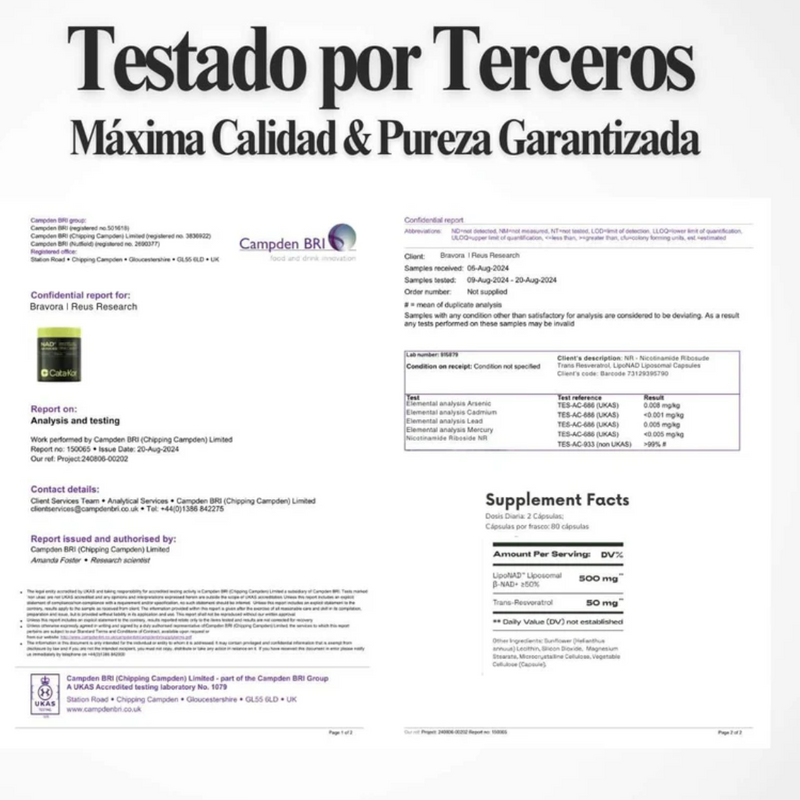 NUEVO NAD+ ADVANCED - Suplemento Antienvejecimiento, Energía y Enfoque (60 Cápsulas)