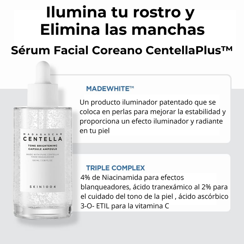Sérum Facial Ilumina Tono y Antimanchas CentellaPlus™ -Cosmética Coreana